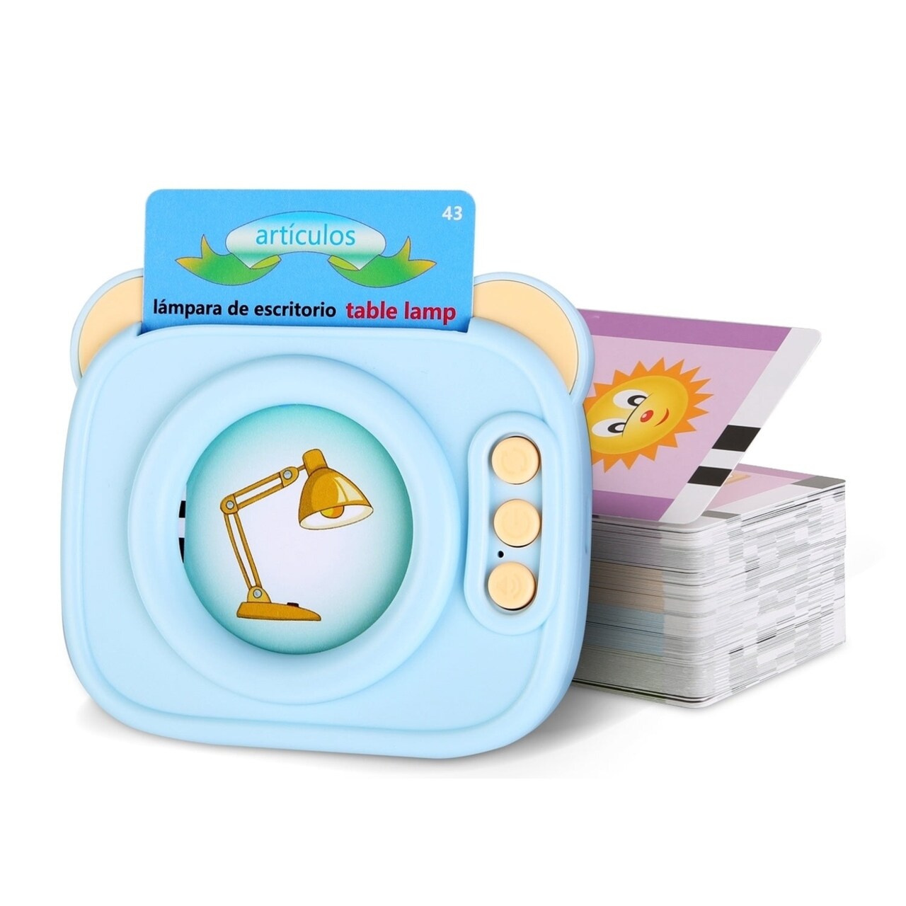 Spanish English Talking Flash Cards 224 Sight Words Bilingual Flash Cards Rechargeable Card Early Education Device